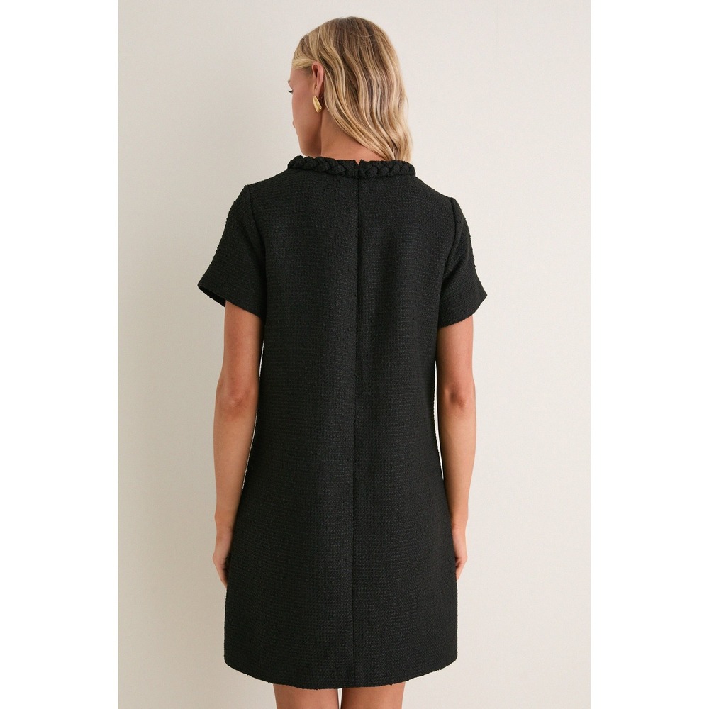 NWT Tuckernuck Black Tweed Jackie Dress Size S Shift Mini Dress 60s Inspired - Picture 3 of 10